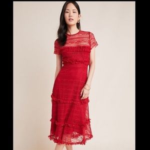 Anthropologie (Vone)- Dashing lace midi dress